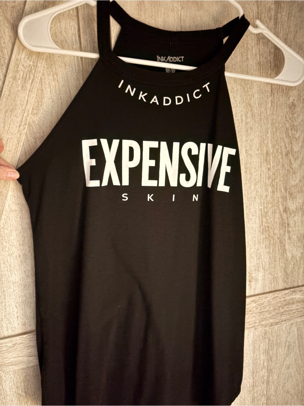 InkAddict Expensive Skin Black Graphic Tank Top | Small
